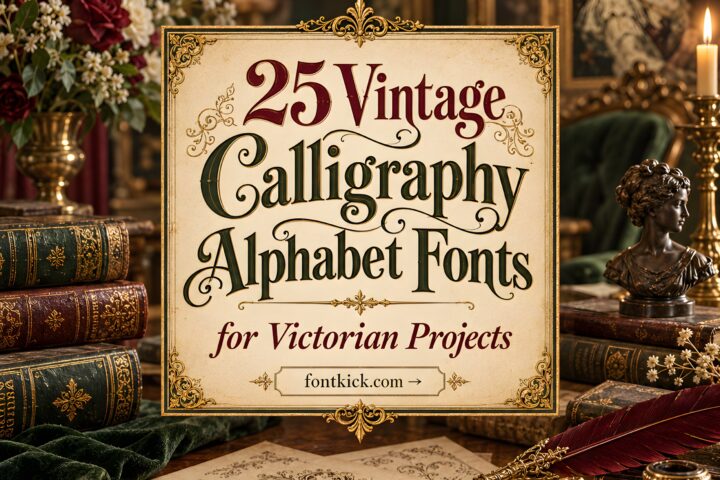 19 Vintage Calligraphy Alphabet Fonts For Printable Practice